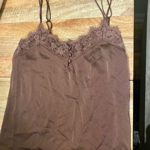 Abercrombie chocolate silk lace tank